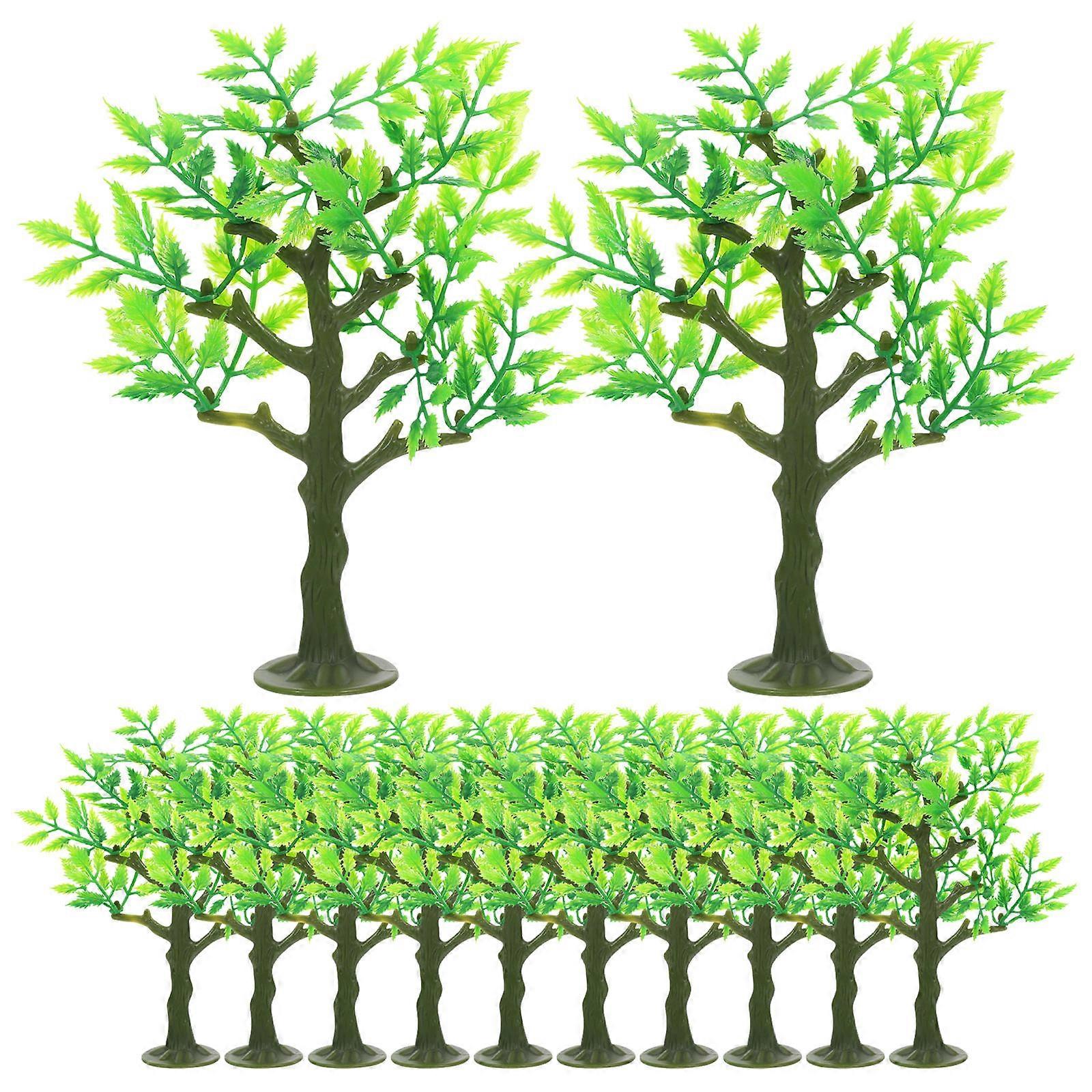 Sand Table Decoration Trees Model Trees for Crafts 12Pcs Green Plastic Miniatures