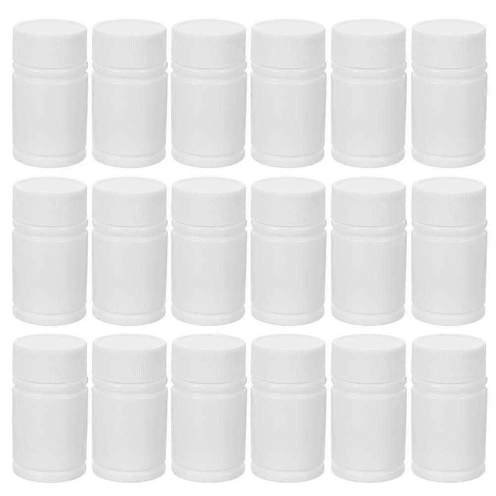 24Pcs White Solid Bottles Hdpe Medicine Containers for Storage Use Portable
