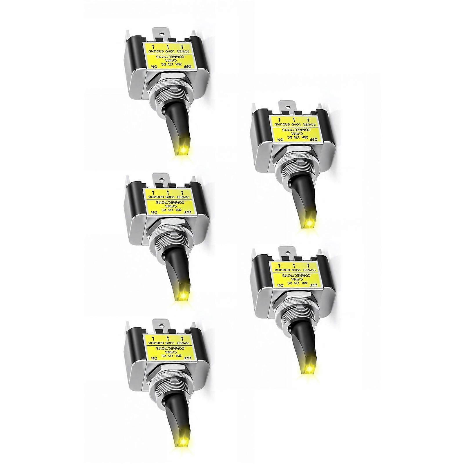 High Current Rocker Switches Designed for Automotive Customization LED Light 30A Capacity Shockproof Tool for Durability Multicolor