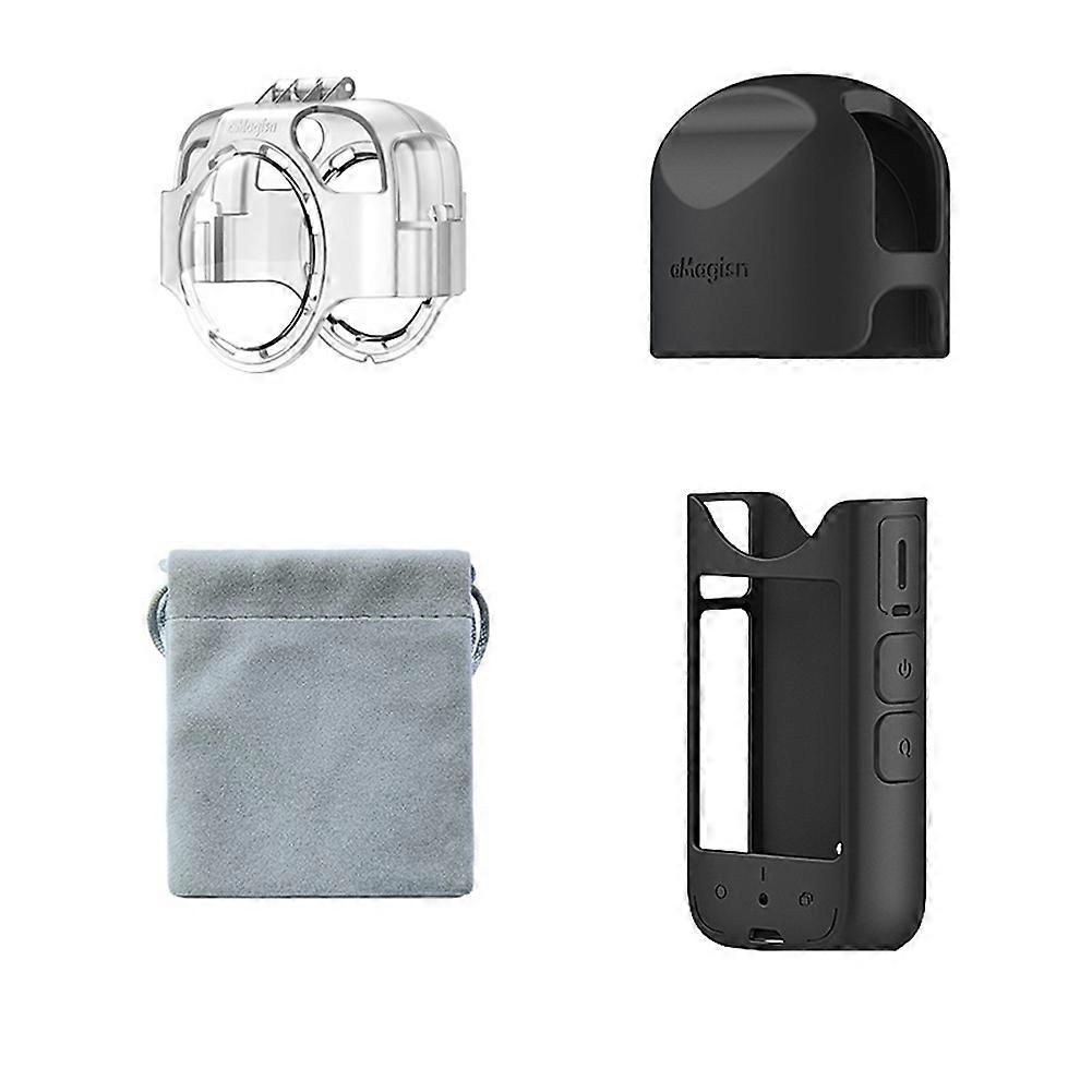 AMAGISN Anti-Fog Snap-on Lens Guard for Insta360 X3 Silicone Sleeve Buckle Protective Case Screen Protector Bracket