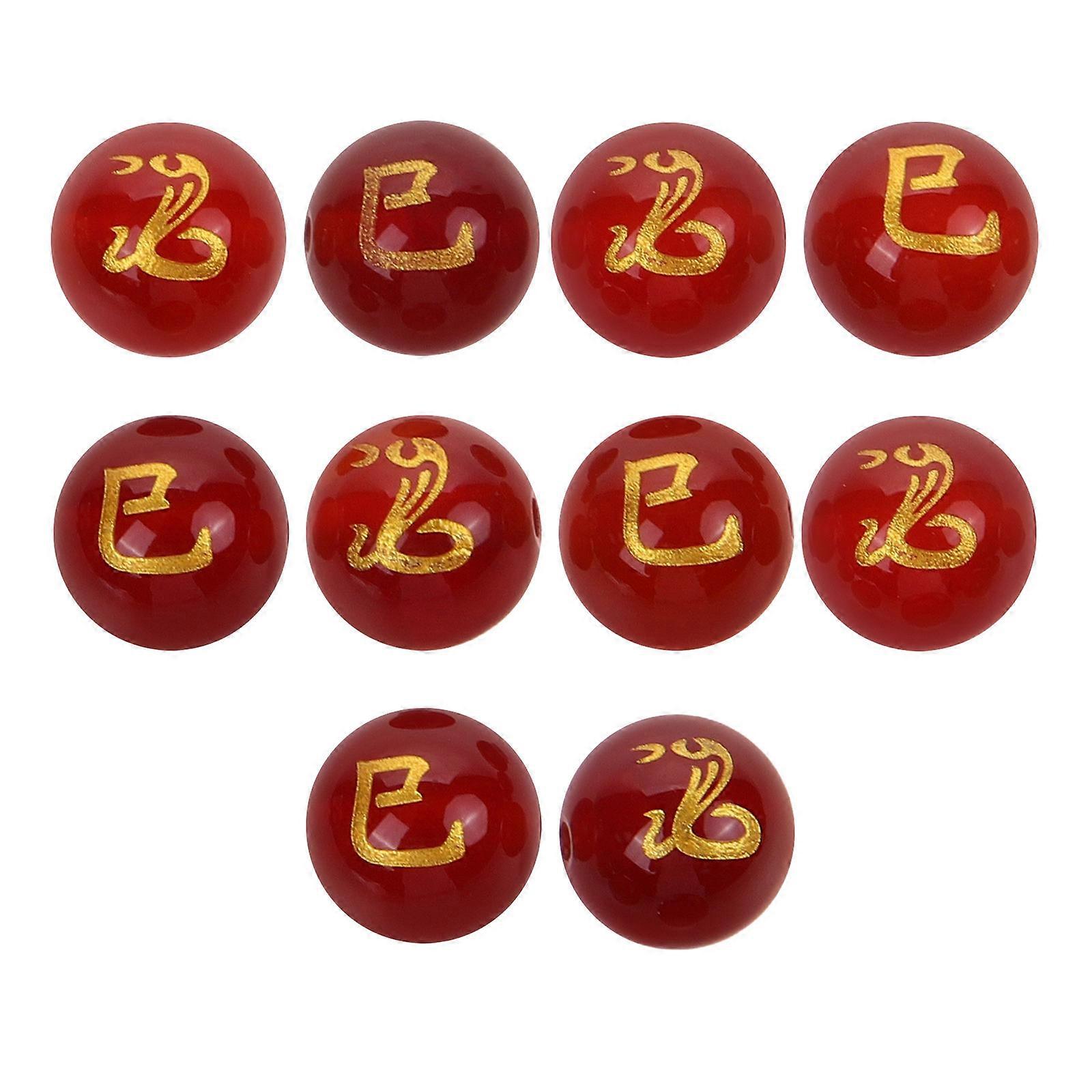 10pcs Red Agate Round Beads for DIY Bracelets and Necklaces