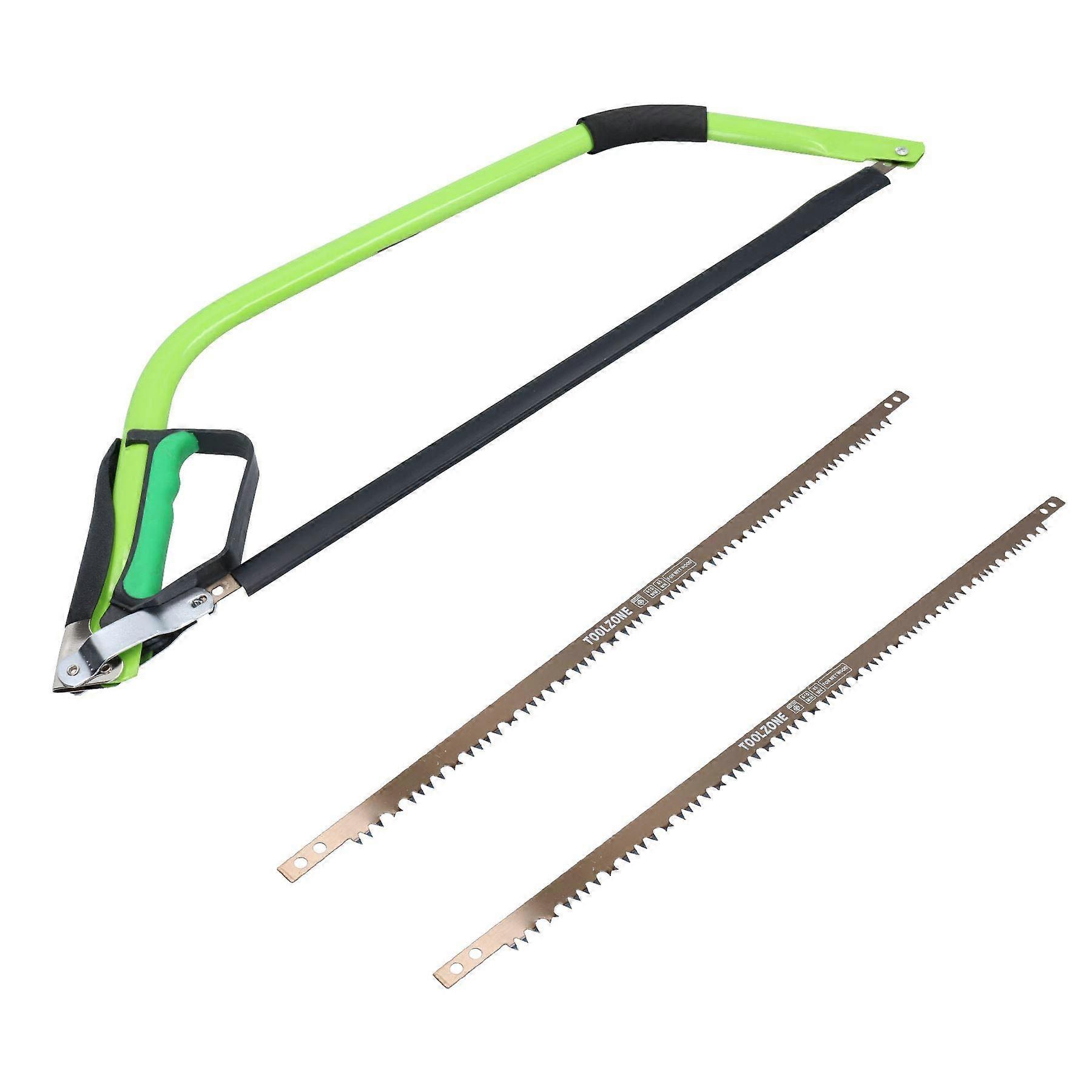 24 Inch Heavy Duty Bow Saw with Knuckle Guard and Spare Blades for Trees and Branches