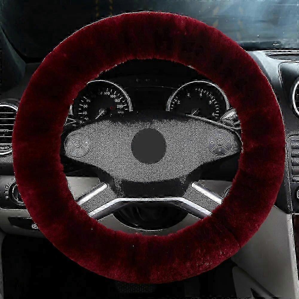 Universal Soft Wool Steering Wheel Cover, 38cm Heated for Cold Climate Driving
