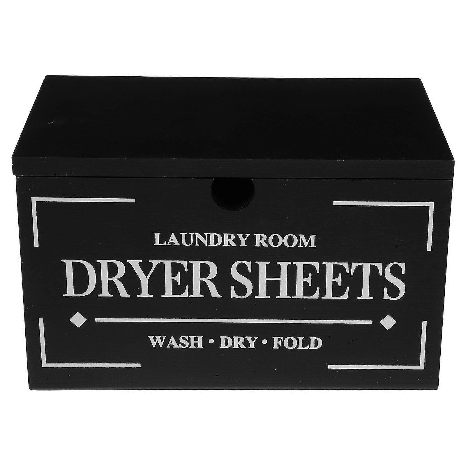 Wooden Dryer Sheet Holder Laundry Container with Lid 1 Piece for Use