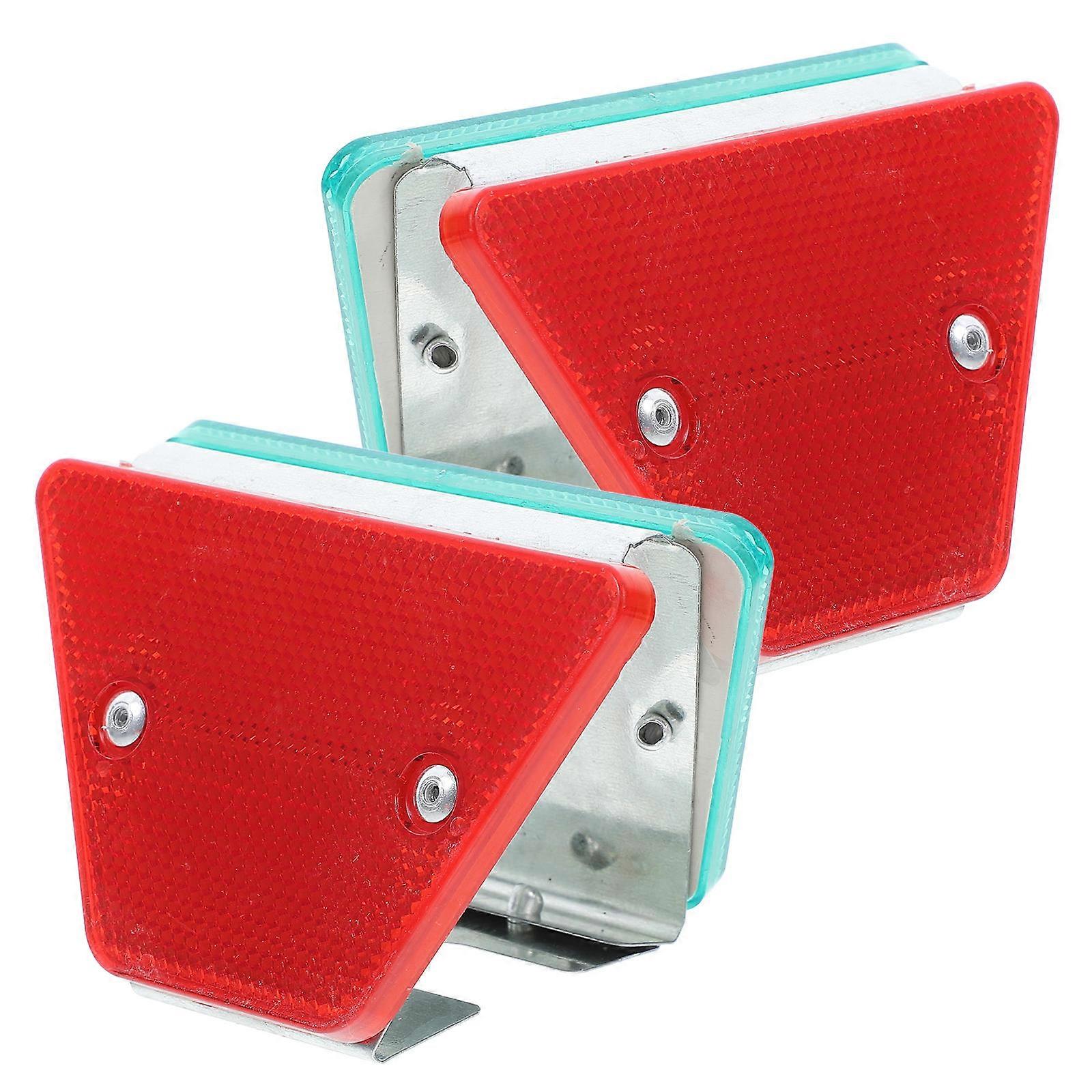 Reflective Road Markers Trapezoid for Highway Safety 2Pcs Double-Sided Reflectors