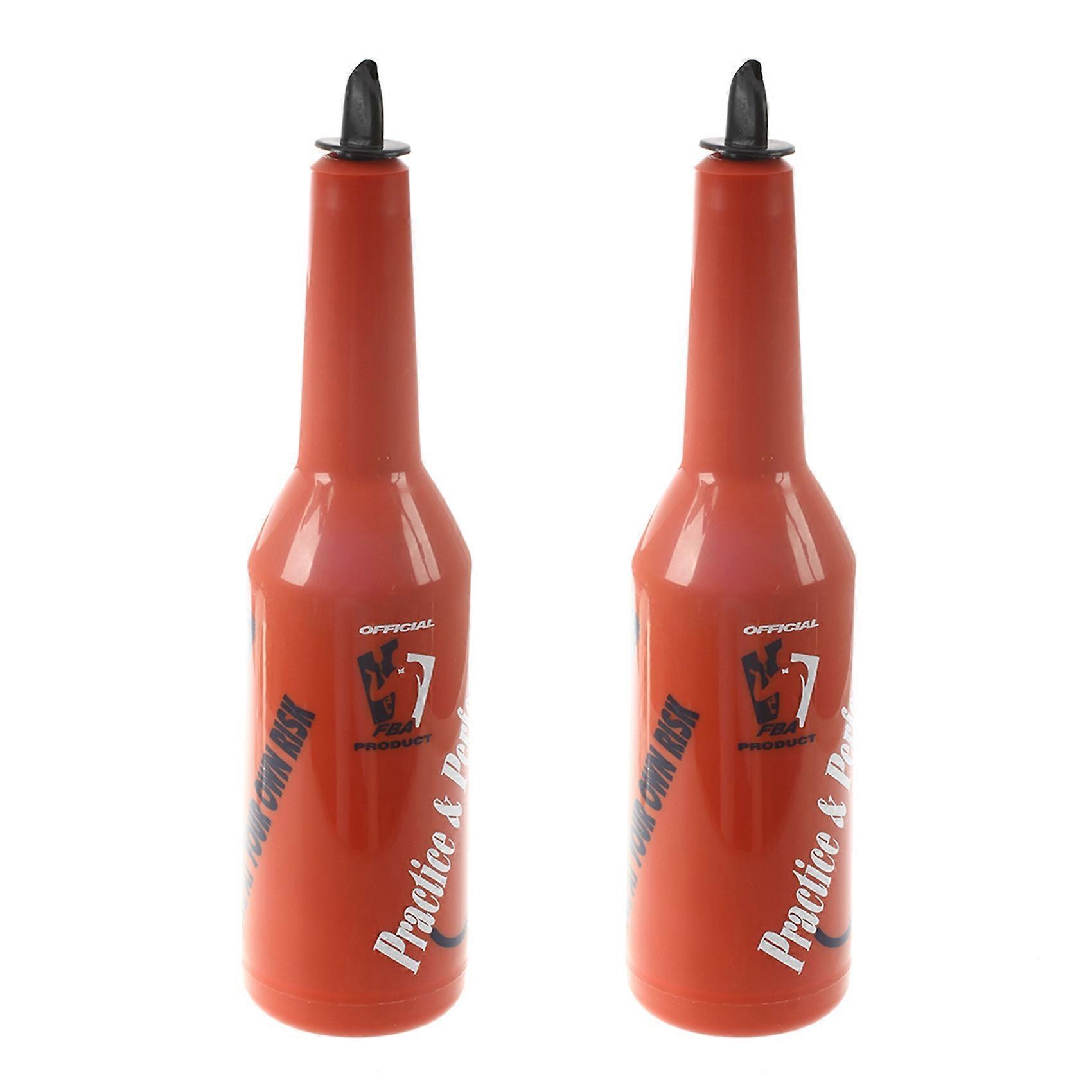 2X Flair Bartender Bartending Practice Bar Pub Bottle Wine Cocktail Shaker - Red