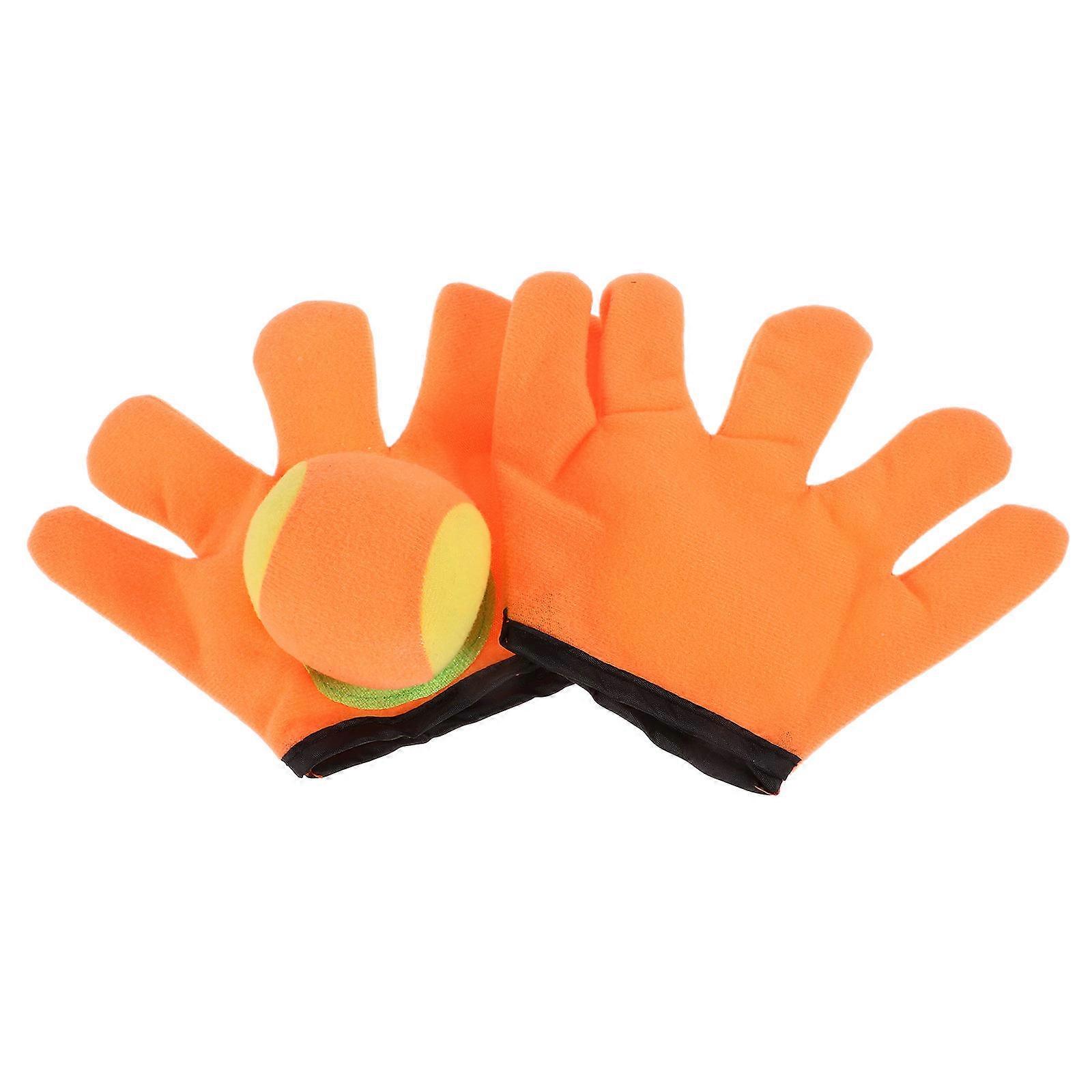 1Set Toss and Catch Ball Set for Outside Games Sticky Balls Orange