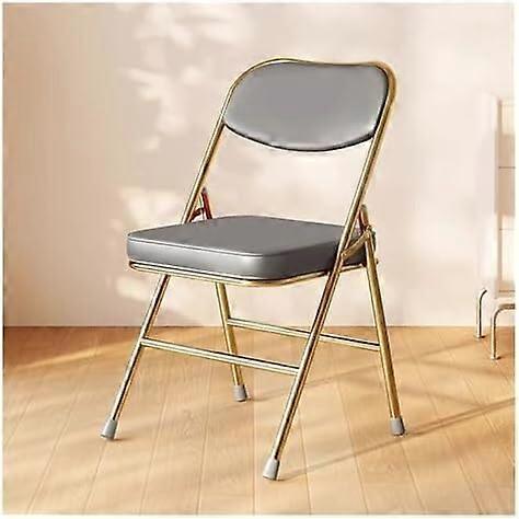 Folding Dining Chair with Padded Seat, SpaceSaving Stackable Steel Design for Indoor Events Grey