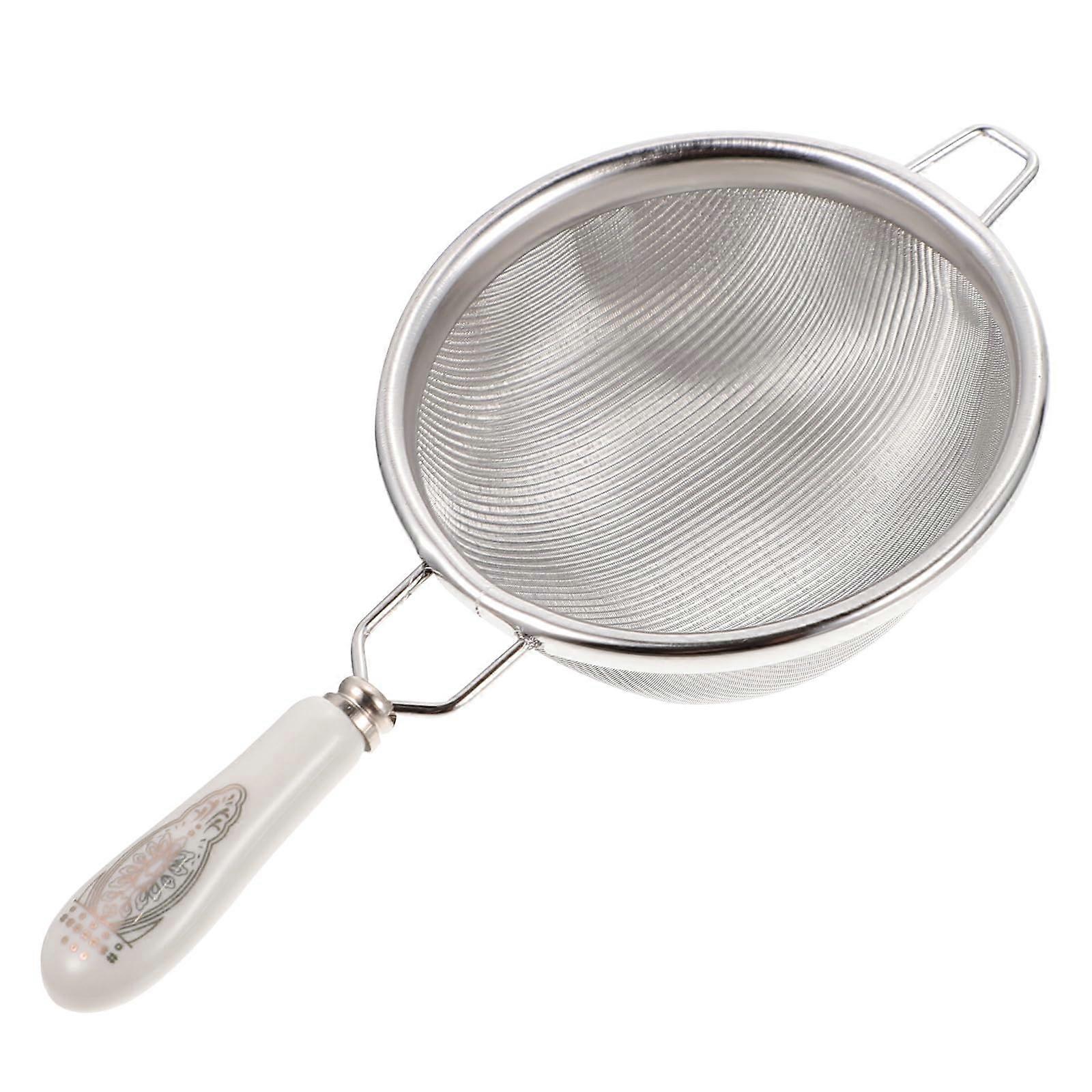 Stainless Steel Tea Strainer with Ceramic Handle, Fine Mesh Loose Leaf Tea Infuser for Cups and Teapots