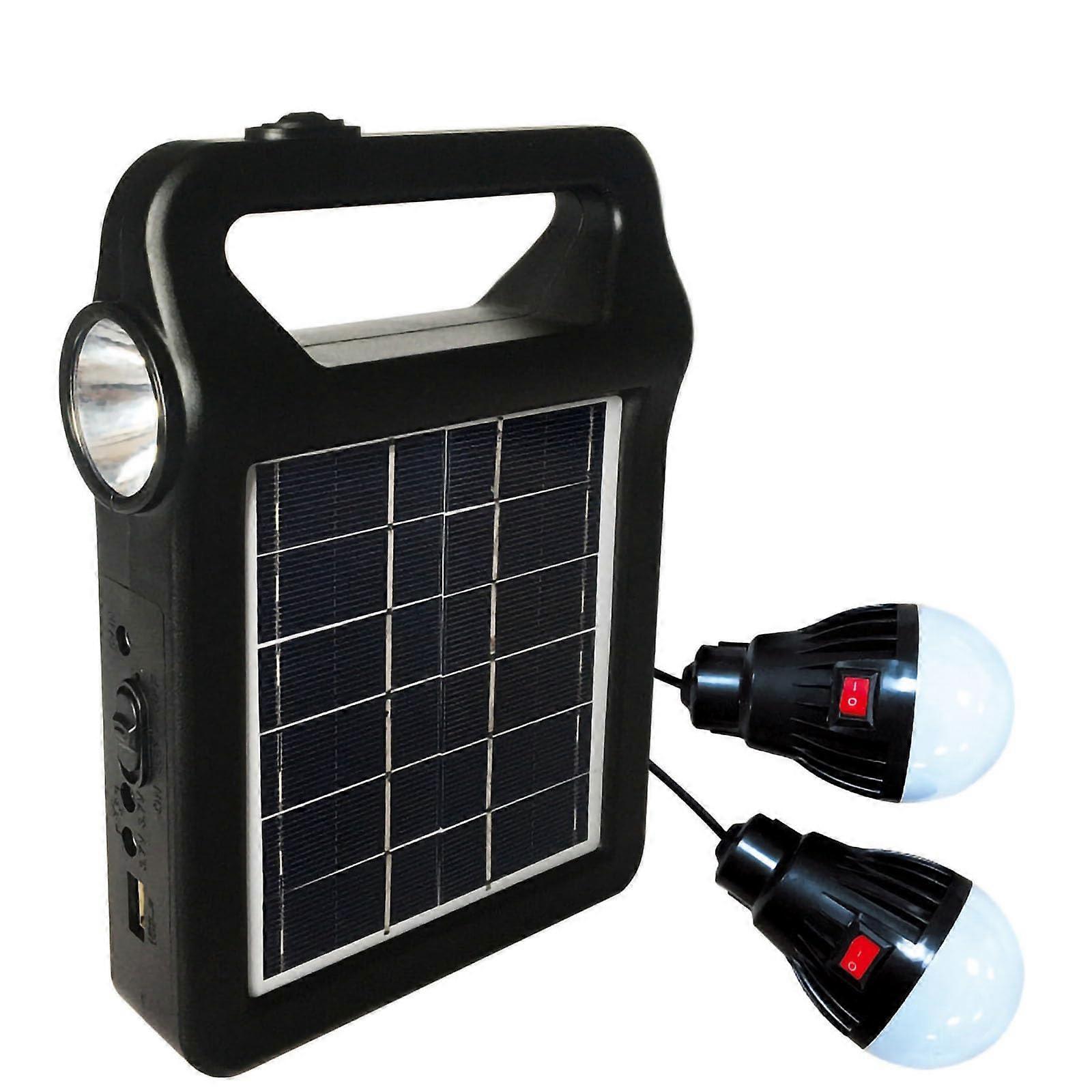 Portable Solar Power Generator with  Brightness LED, Rechargeable Lithium Battery, Dual USB, 10W