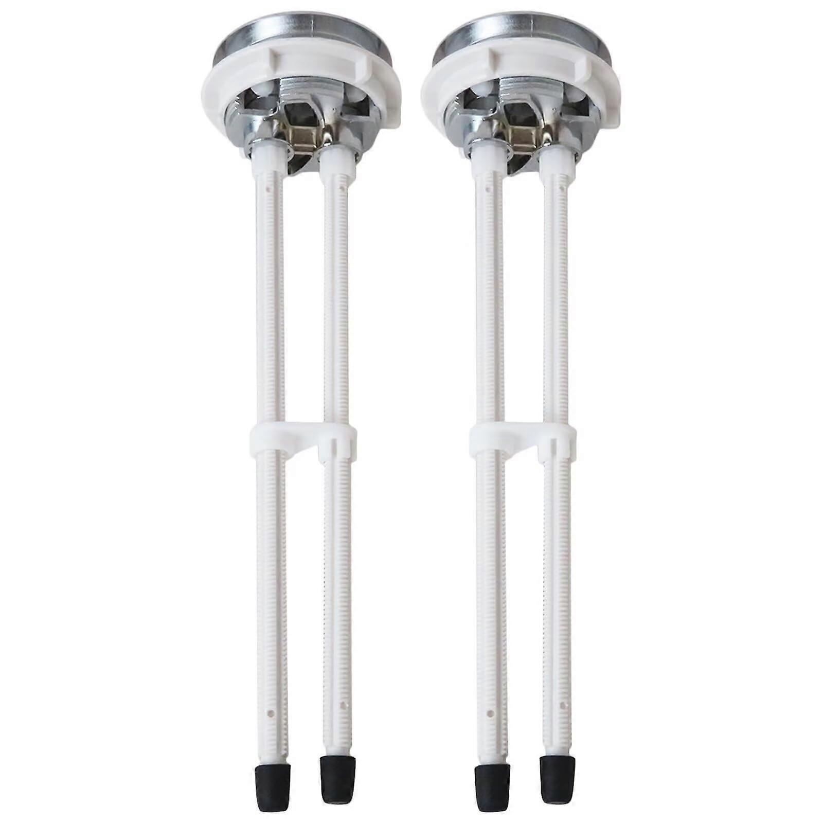 2 Pack 48mm Dual Flush Toilet Button Replacement with Adjustable Rod and Chrome Finish