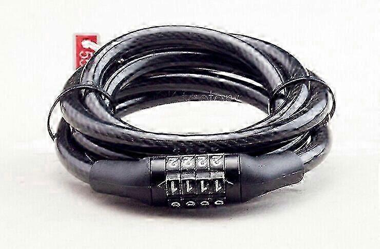 Bicycle Lock Combination Lock 4-digit Code Steel Cable Password Lock Black