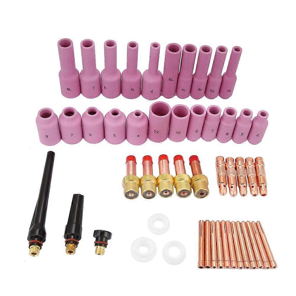 50Pcs TIG Welding Torch Consumables Kit, Gas Lens Collet Body Set for WP17 WP18 WP26 Series