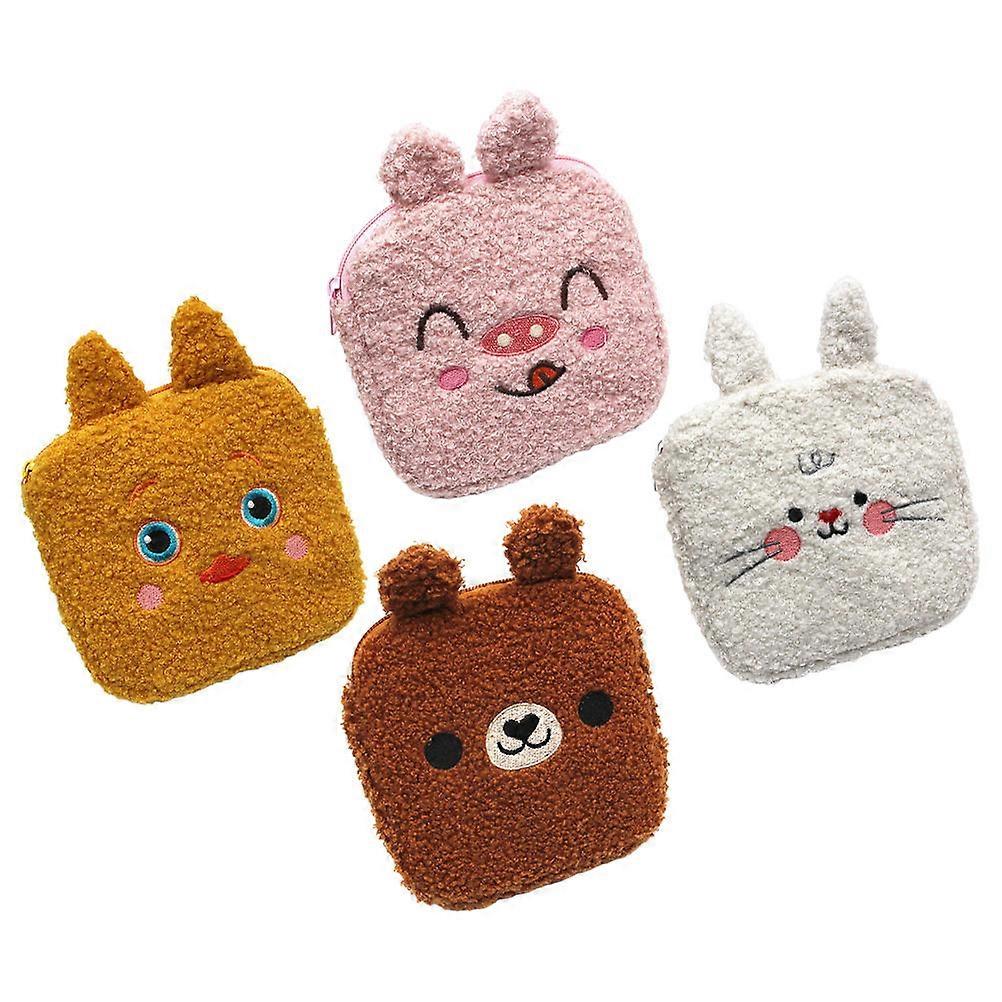 Nursing Pad Holder Plush Storage Bags for Storage 4Pcs Assorted Color