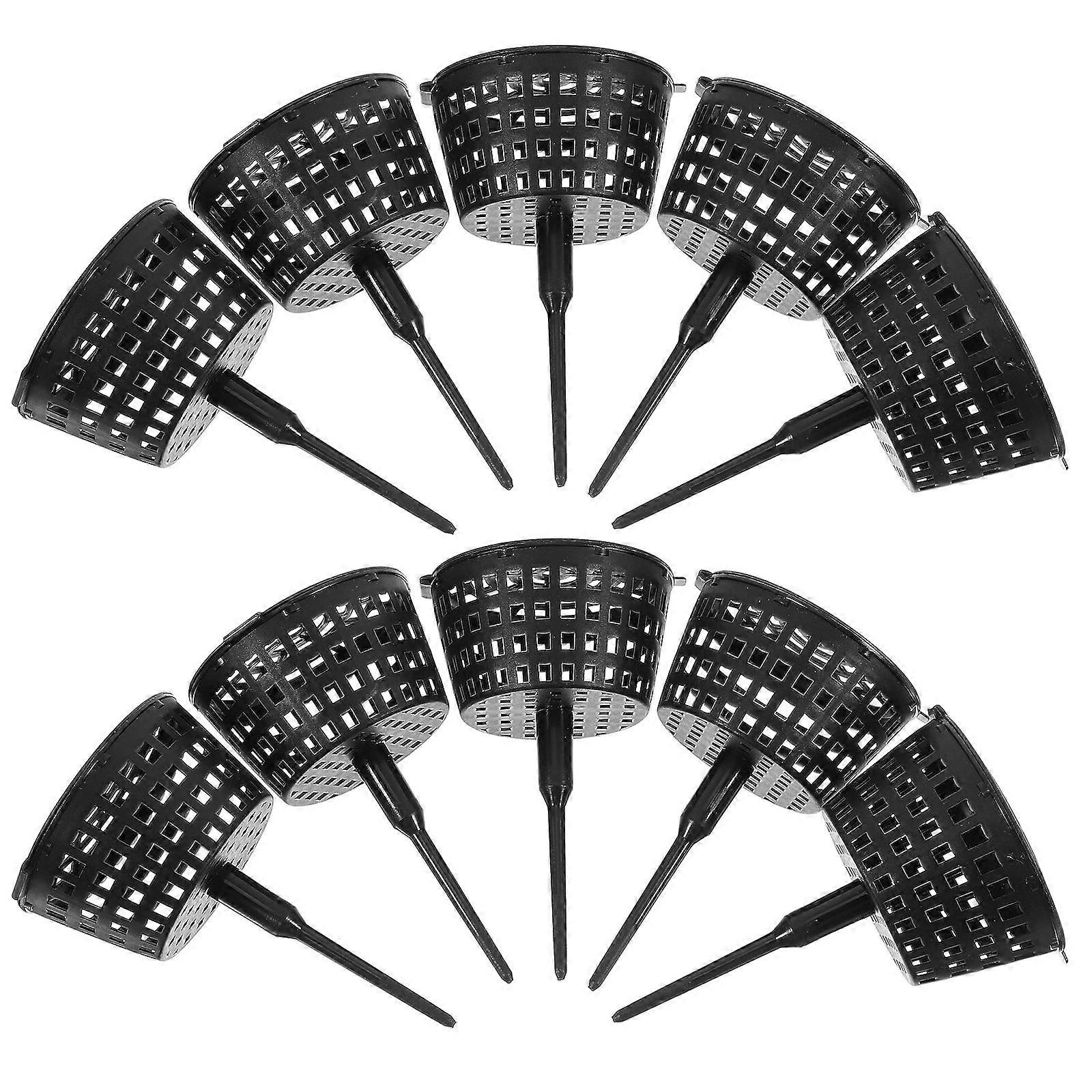 10pcs Plastic Fertilizer Mesh Baskets with Lid for Bonsai and Orchid Planting Fertilizers Gardening Container