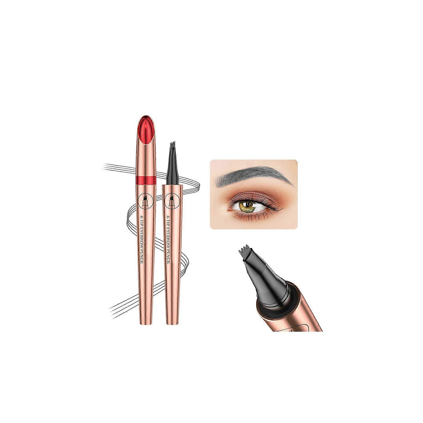 Waterproof MicroFork Tip Eyebrow Pen, LongLasting SmudgeProof Brow Pencil  Dark Brown/Light Brown/Black/Grey