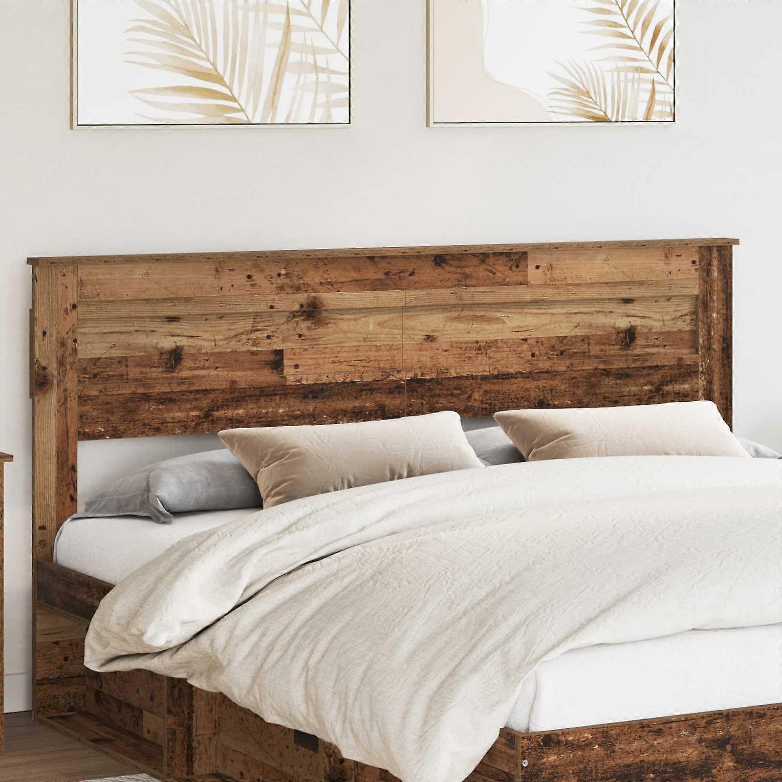 Headboard with reclaimed wood headboard, 180 cm, engineered wood