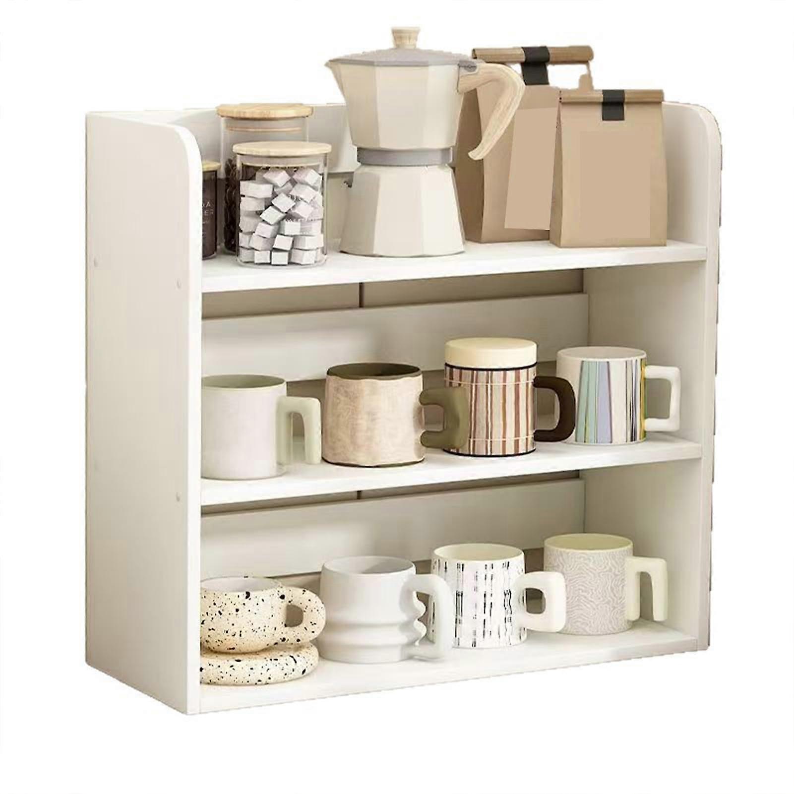 MultiLayer Table Storage Rack with SpaceSaving Design for Kitchen Countertop and Living Room Organizer