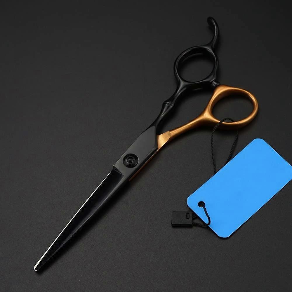 Tesoura de corte de cabelo profissional de 6 polegadas com lâminas afiadas em aço japonês 440C e cabo ergonômico.