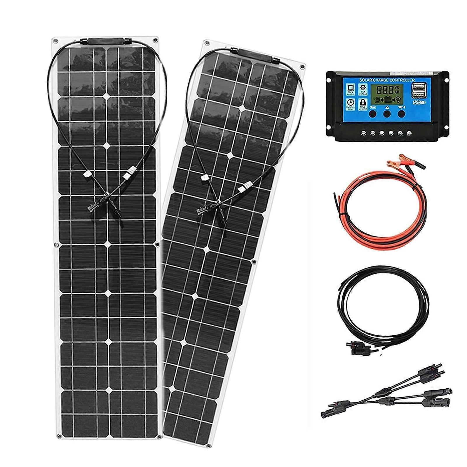 400W Flexible Monocrystalline Solar Panel Kit 18V with 60A Controller for RV Boat Caravan Off Grid