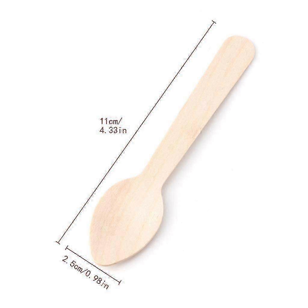 Disposable Spoon 100Pcs Biodegradable No Toxic Natural Material Gadget