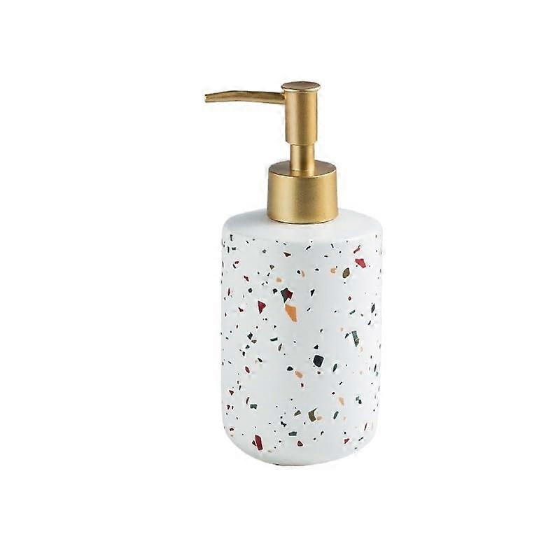 Ceramic Soap Dispenser with DripReducing Pump for Bathroom Shampoo and Lotion