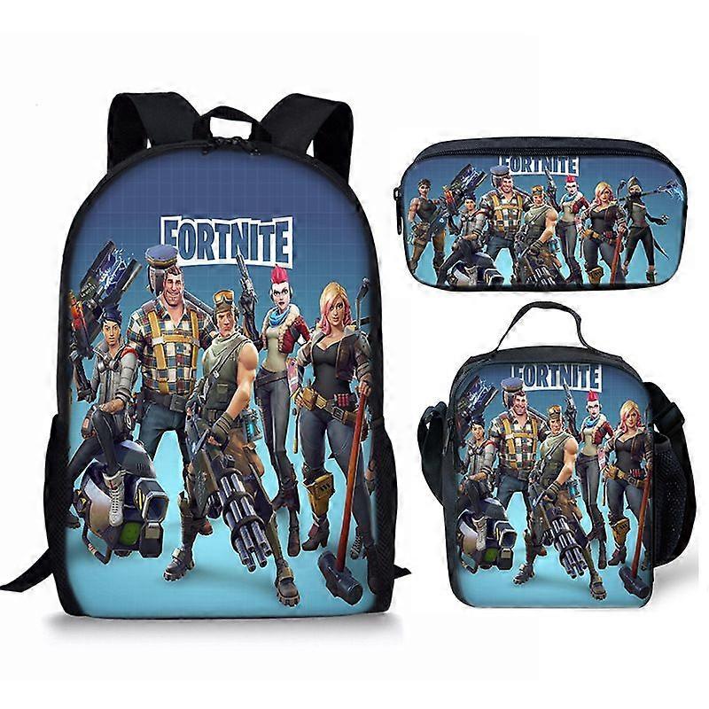 Fortnite Fortnite Backpack Large Capacity Three-piece Set Peripheral Backpack Student School Bag