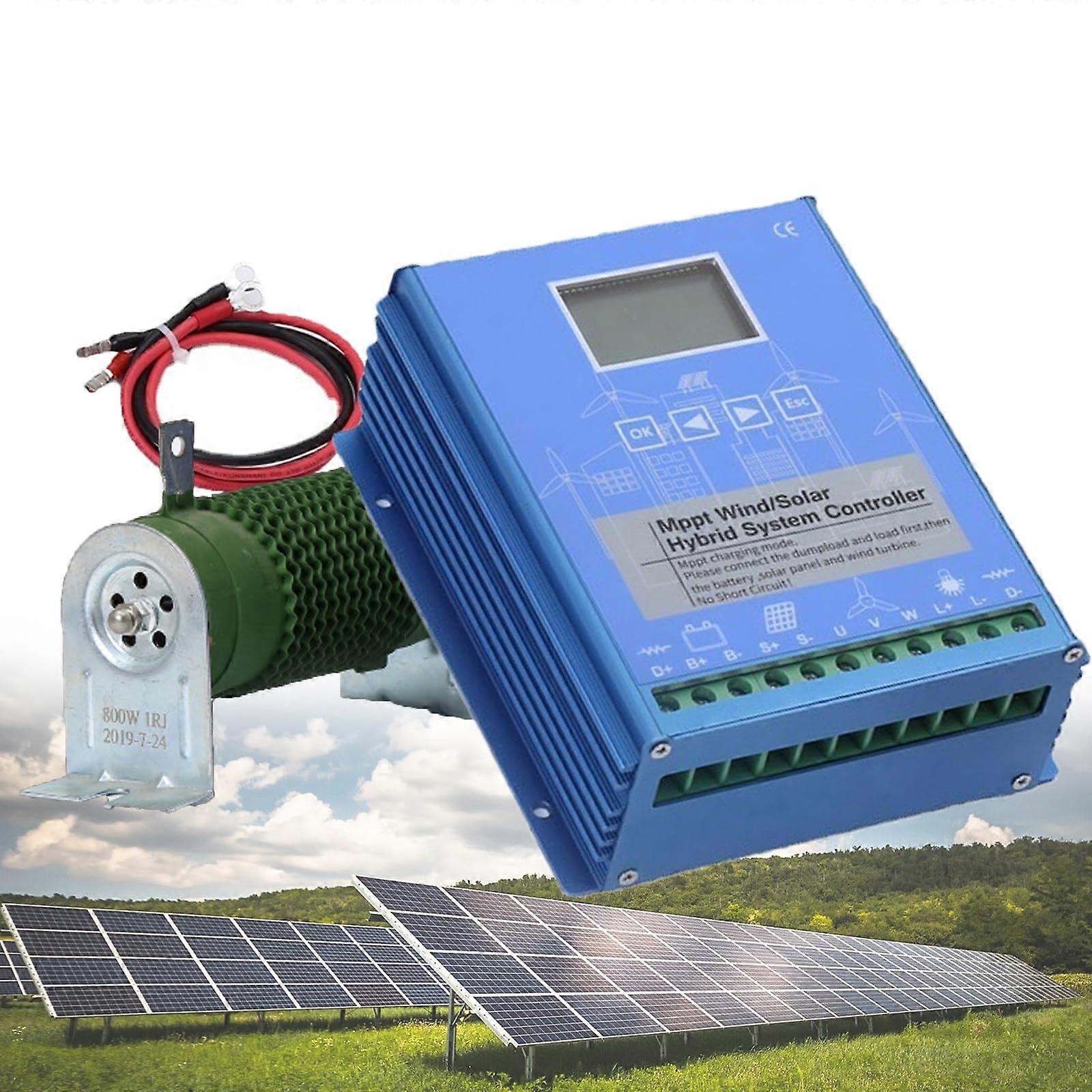 15000W MPPT Wind Solar Hybrid Charge Controller 24V with Boost Charging LCD Display