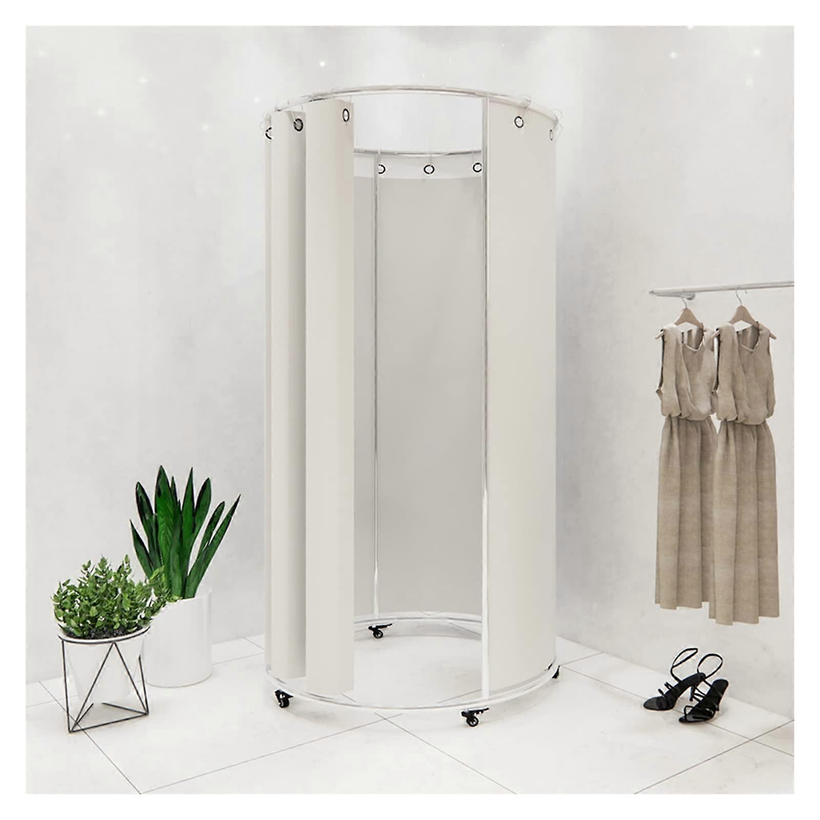 Portable Fitting Room with Privacy Curtain, Tool Assembly Mobile Dressing Booth for Events