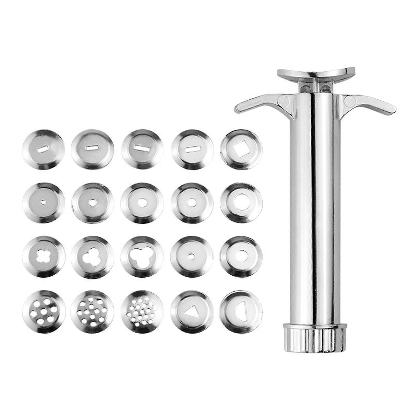 Clay Extruder Tool with 20 Interchangeable Tips for Fondant Cake Decorating and Crafts