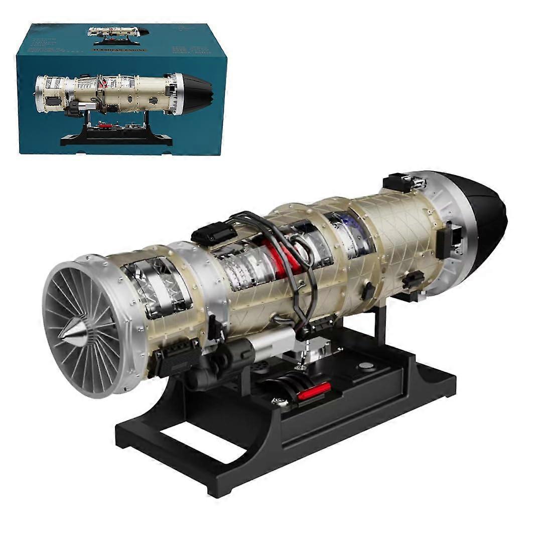 1/10 Scale Metal Turbofan Engine Model Kit, Motorized Jet Engine Replica with Visible Operation, Educational STEM Assembly