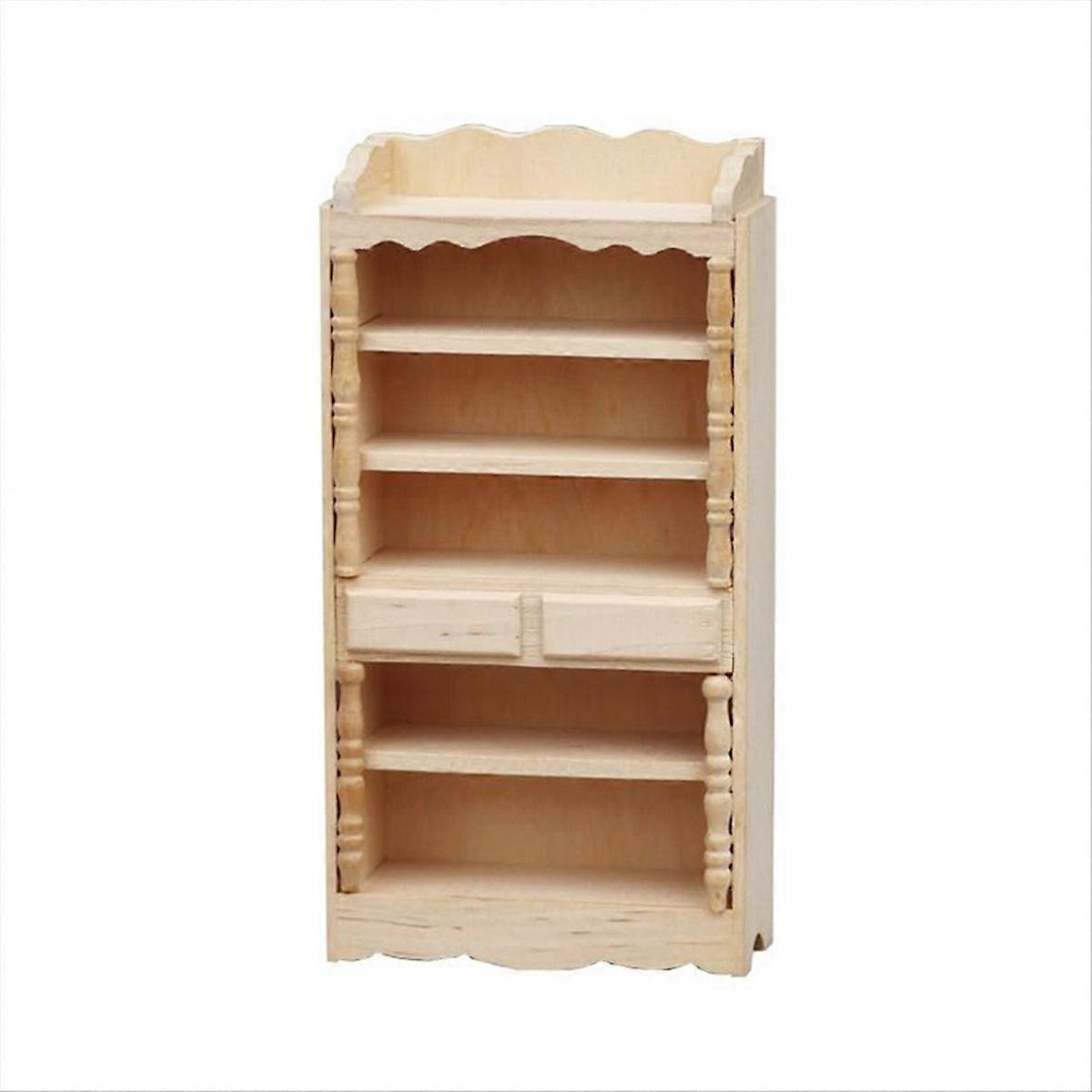 Bibliothèque miniature classique en bois brut