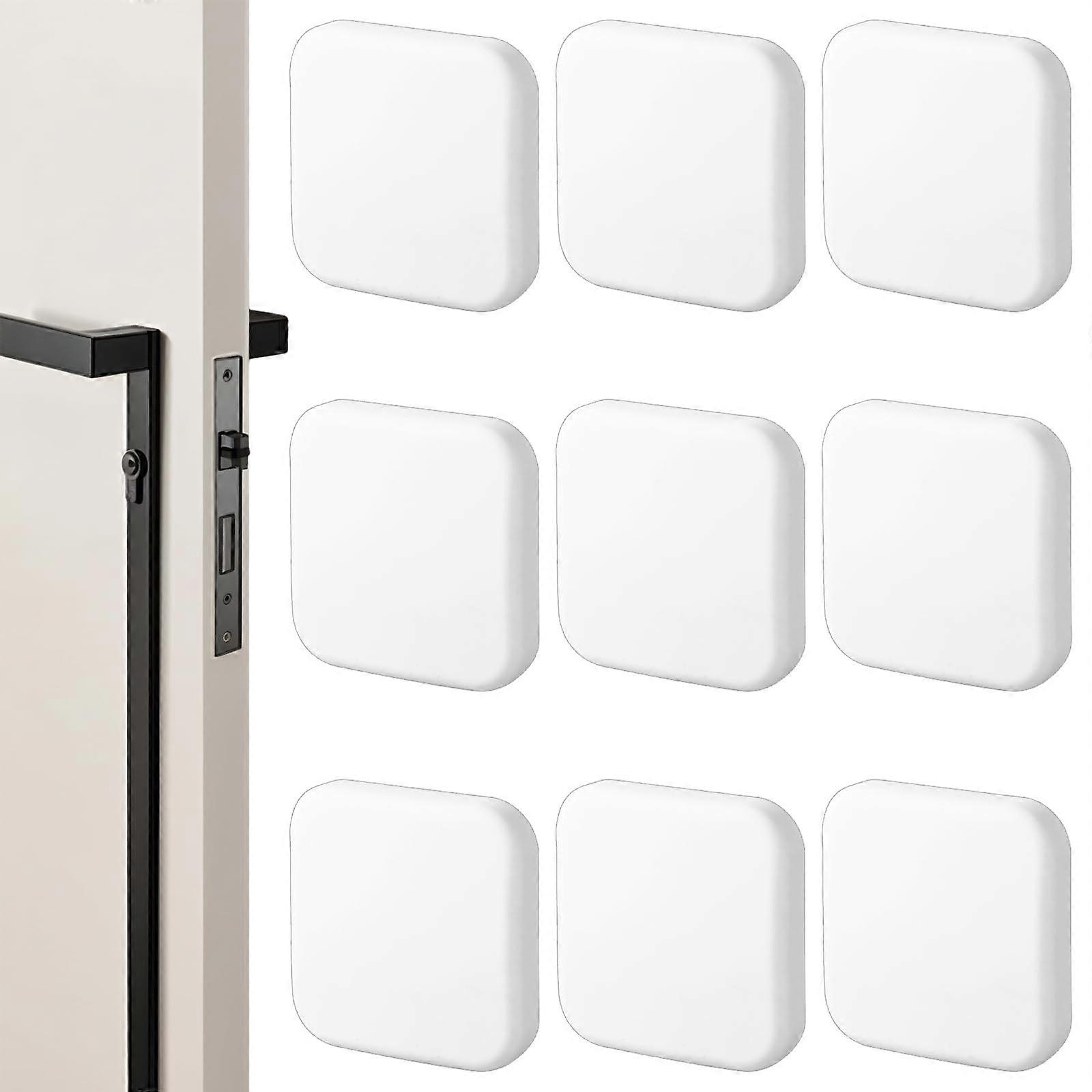 9PCS Self Adhesive Door Wall Protector, Soft Rubber Stopper for Wall Damage and Noise Reduction