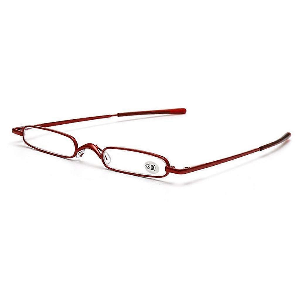 Red +1.0 Reading Glasses with Blue Light Blocking, Lightweight Compact Bold Frame