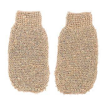 2pcs Exfoliating Bath Gloves for Shower, Ramie Jute Body Scrub Gloves for Smooth Skin