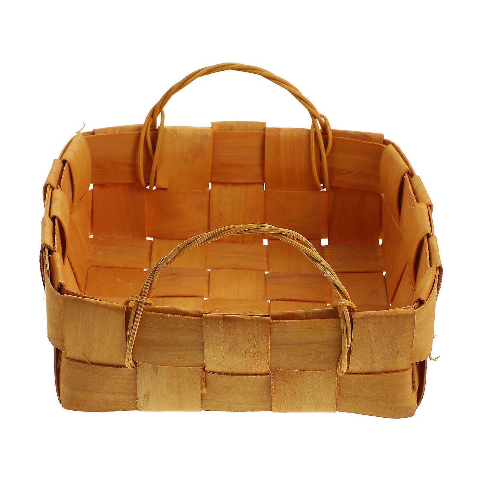 Khaki Storage Basket Handheld Type Basket for Sundries 1Pcs