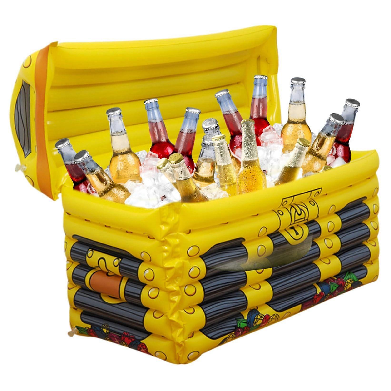Large Inflatable Pirate Treasure Chest Cooler with Quick