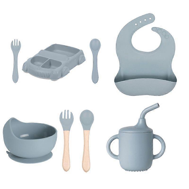 Children'S Silicone Bib Waterproof Divided Plate