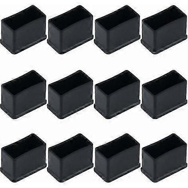 Rectangular rubber felt protective caps for table legs, 15 x 30 mm