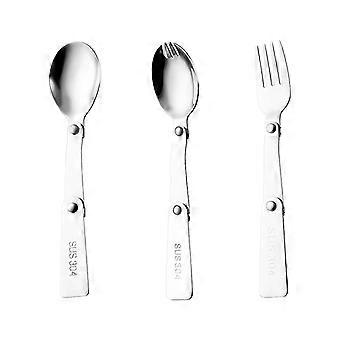 Stainless Steel Silverware Set 18Piece for 6 with Folding Camping Cutlery 30Piece for 10