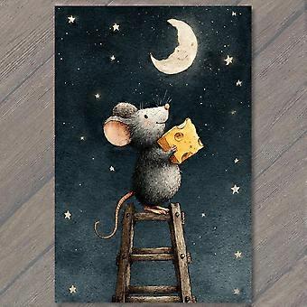 Verspieltes Mausleiter-Mond-Käse-Nachthimmel-Puzzle – Denksportaufgabe S0329