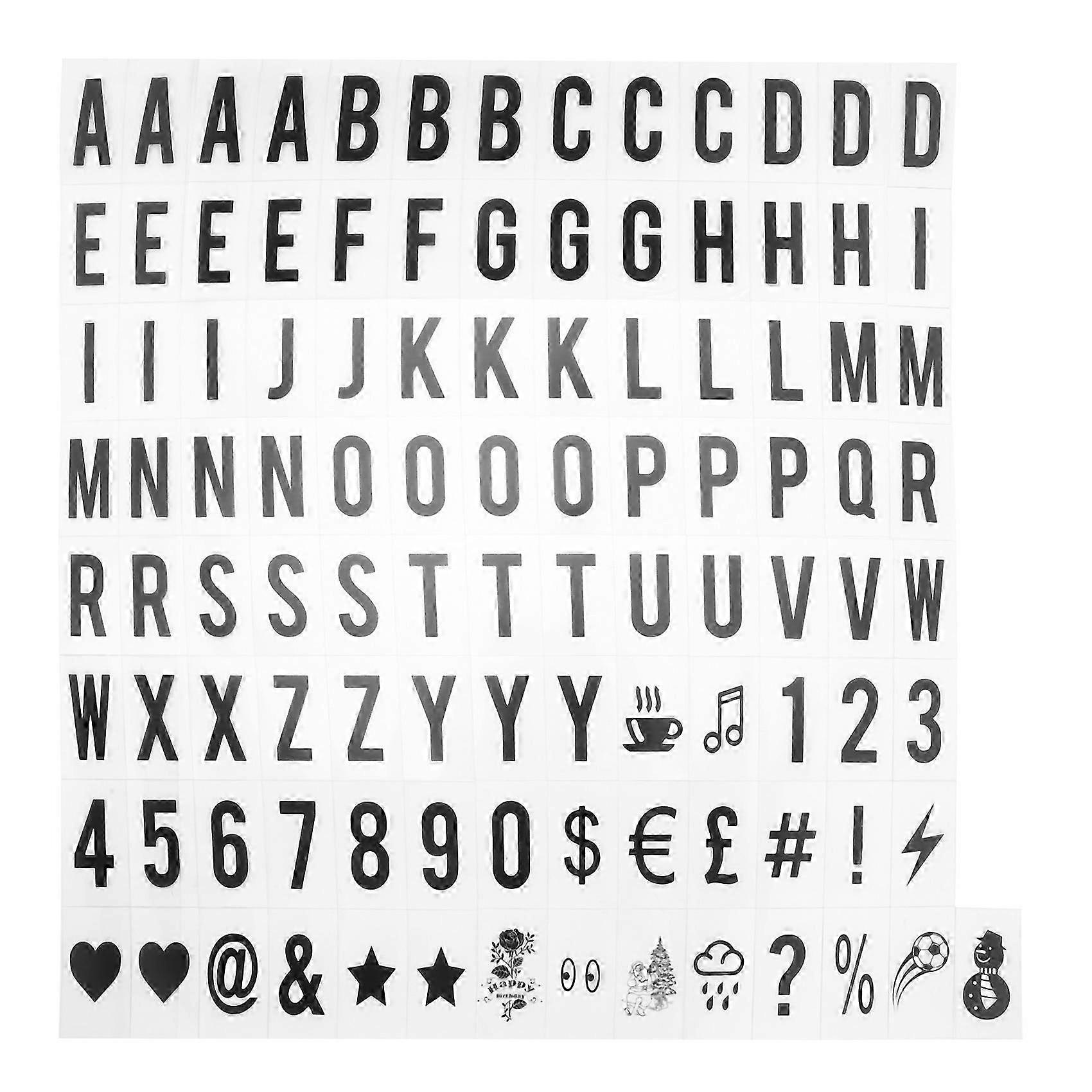 Black 104pcs A4 Light Up Letters and Numbers Replacement Set