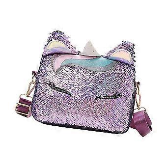Unicorn Mini Crossbody Purse, PU, Violet, 1Pc, for Women
