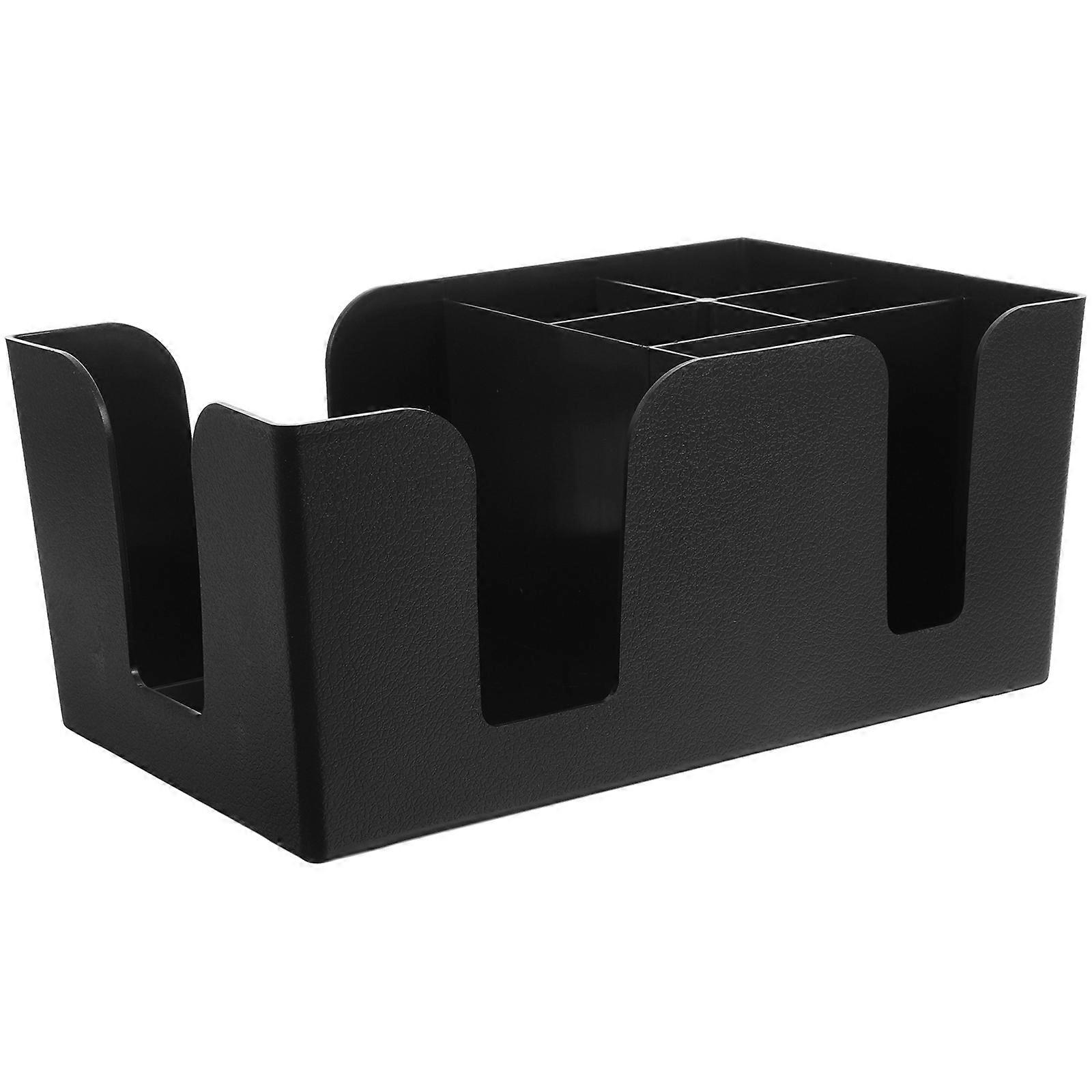 Contenitore organizer per bustine di tè e caffè, colore nero, in PP.