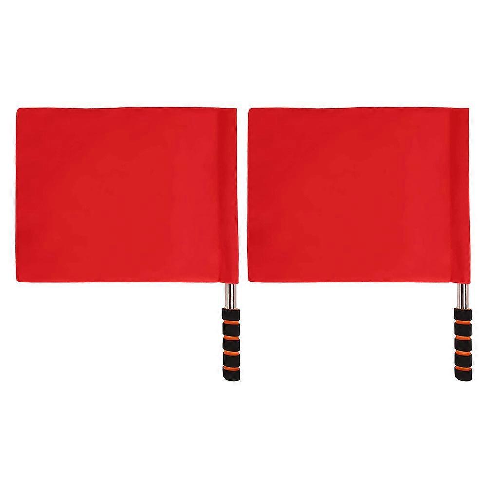 Handheld Red Referee Flag for Signaling 2Pcs Multi-Function Field Event Flags