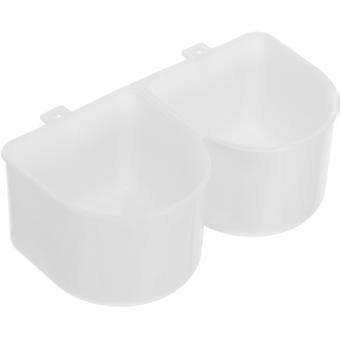 Caisse Double Chien Bol Amovible Animal de Compagnie Chenil Suspendu Nourriture Alimentation Eau Bol Cage Coop Tasse d’alimentation pour Chien Chat Lapin Furet Oiseau