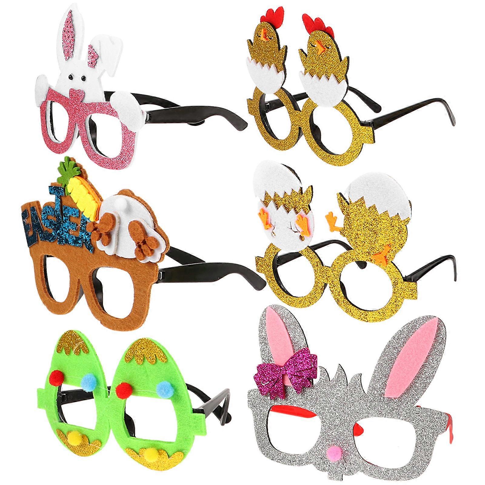 Easter Glasses Creative Decorative Glasses for Easter Party 6Pcs Set