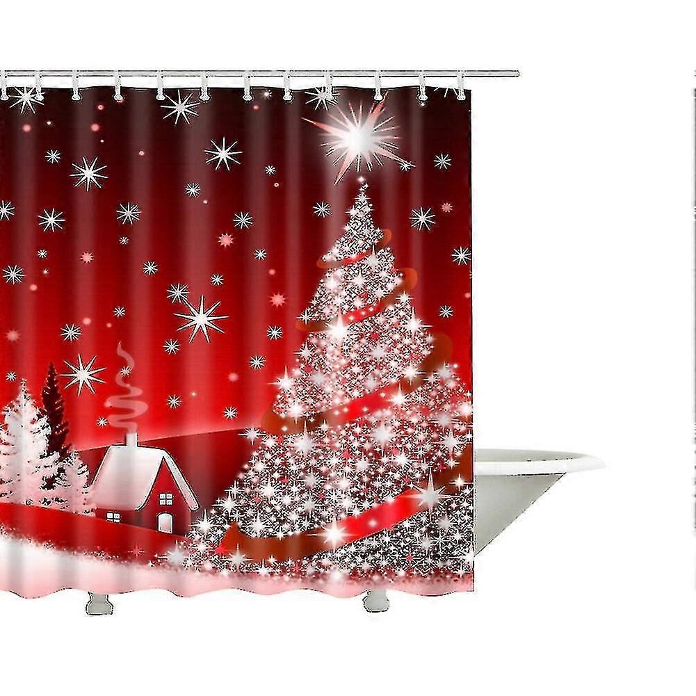 Cortina de ducha de Navidad lavable