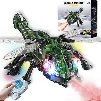 RC Libelle Robot Speelgoed met 2,4 GHz Afstandsbediening, Lichtjes, Muziek & Spuitfunctie - Realistische Libelle, een perfect cadeau voor kinderen, ideaal voor de feestdagen, feestjes en grappen.