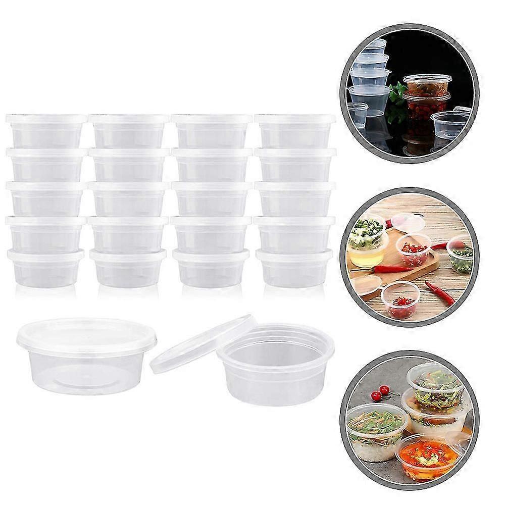 Plastic Sauce Storage Containers with Lids, 100Pcs